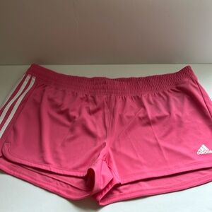 NWT Adidas Women's Pacer Woven Training Shorts pink/white size XL